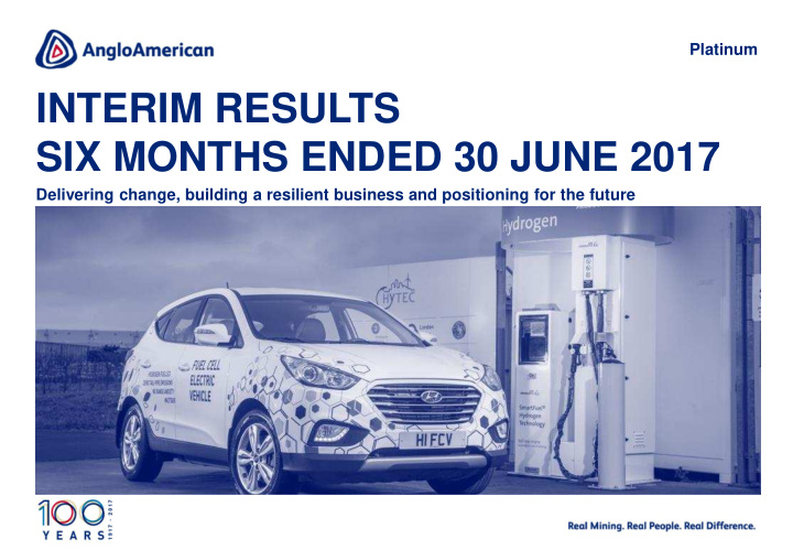 interim results six months ended 30 june 2017