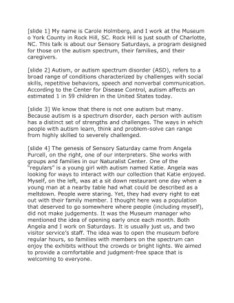 [slide 1] My name is Carole Holmberg, and I work at the Museum  o York County in Rock Hill, SC.