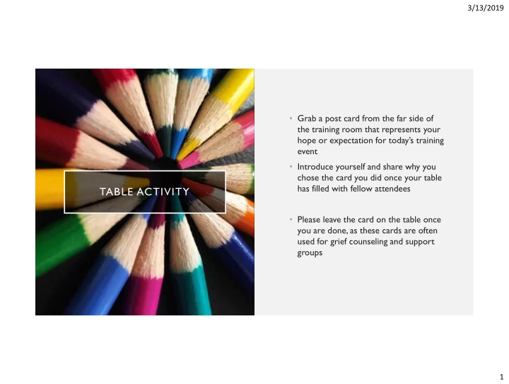 table activity