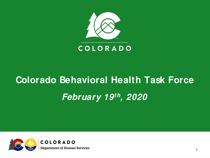 colorado behavioral health task force