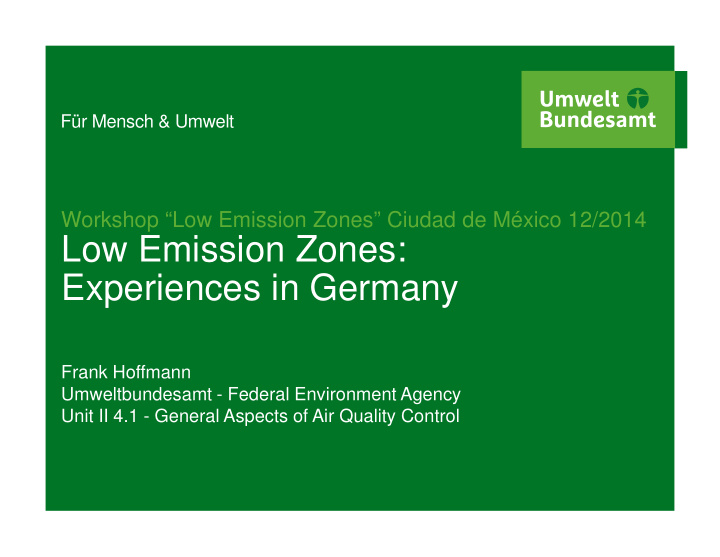 low emission zones experiences in germany experiences in