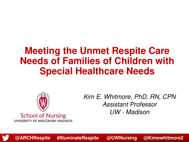meeting the unmet respite care needs of families of