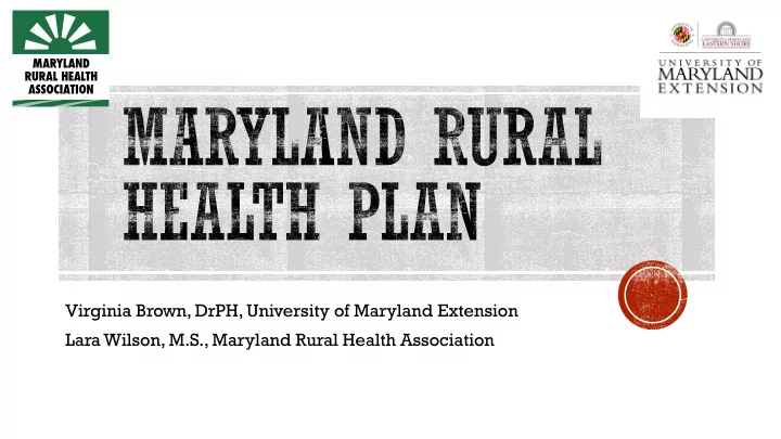 virginia brown drph university of maryland extension