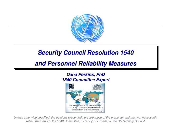 security council resolution 1540 security council