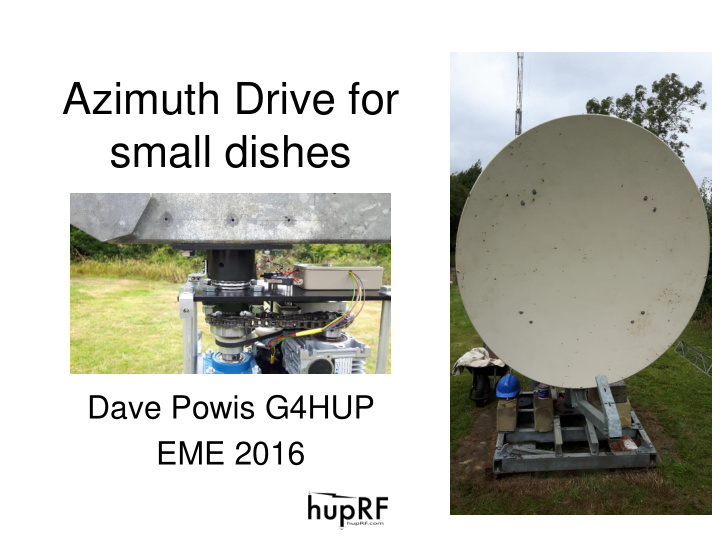 azimuth drive for small dishes