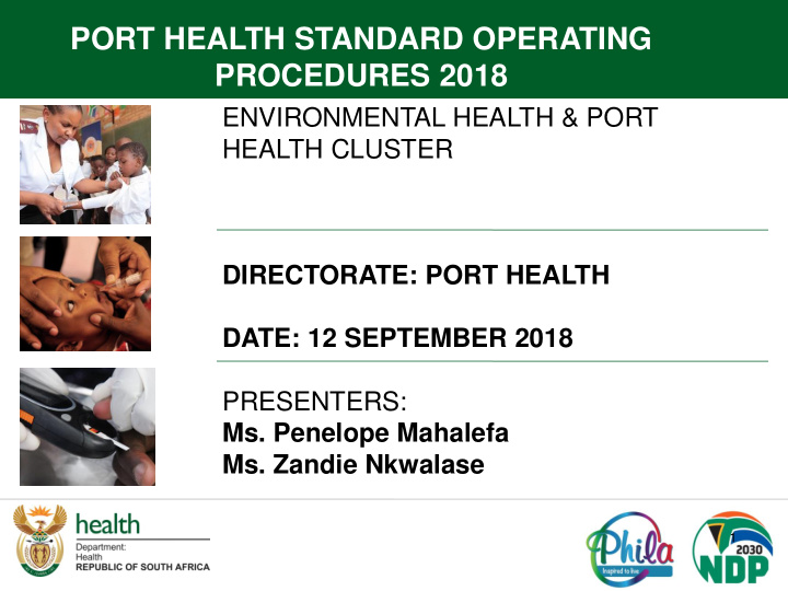 port health standard operating procedures 2018