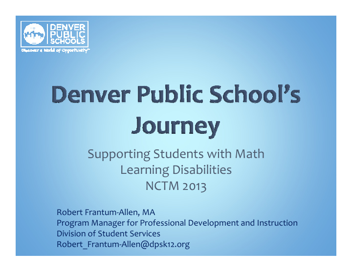 supporting students with math learning disabilities nctm