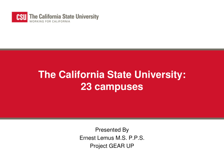 the california state university 23 campuses