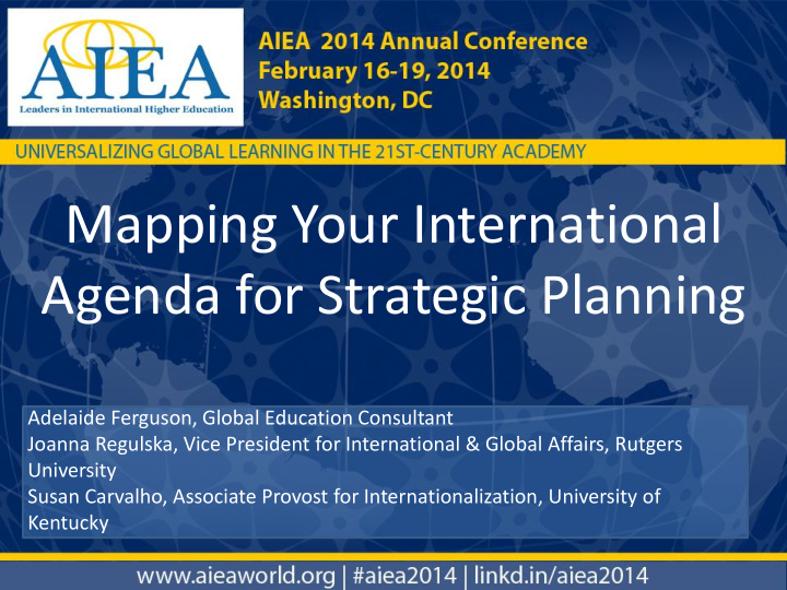 mapping your international agenda for strategic planning