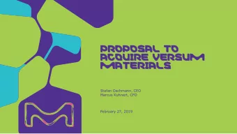 MATE  ATERI  RIALS  ALS  Stefan Oschmann, CEO  Marcus Kuhnert, CFO  February 27, 2019  Disclai