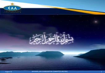 NATIONAL SAR COORDINATION COMMITTEE MEETING  August 16  1  PAKISTAN CIVIL AVIATION AUTHORITY PLAN