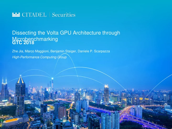 dissecting the volta gpu architecture through