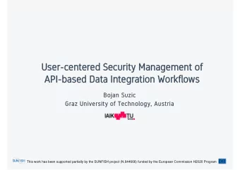 User-centered Security Management  User-centered Security Management of  of  API-based Data