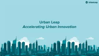 Accelerating Urban Innovation  Urban innovation can  Increase the efficiency of urban systems