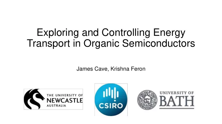 exploring and controlling energy