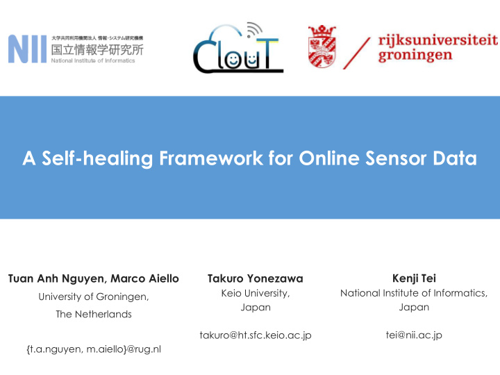 a self healing framework for online sensor data