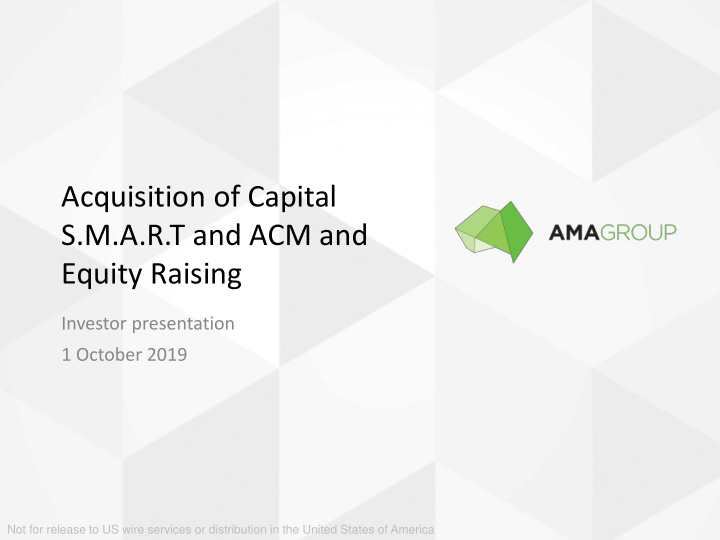 acquisition of capital