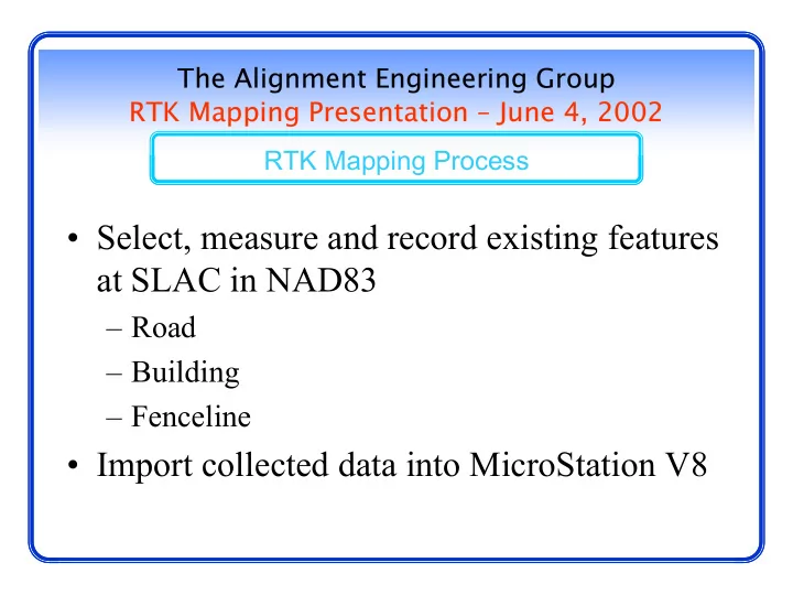 rtk mapping process
