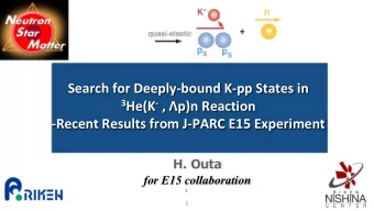 3 He(K - , p )n Reaction  -Recent Results from J-PARC E15 Experiment  H. Outa  for E15