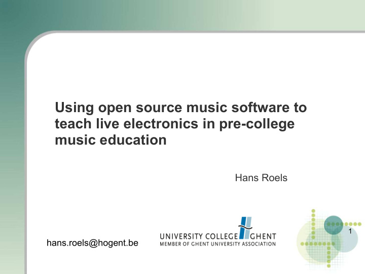 using open source music software to teach live