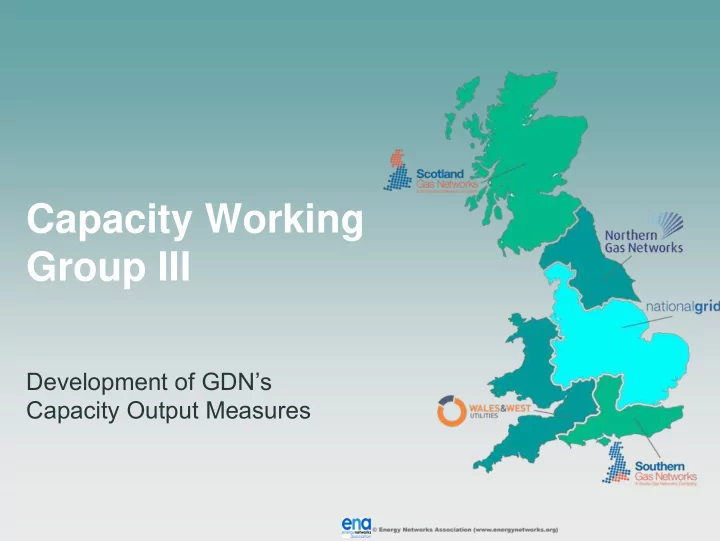 capacity working group iii