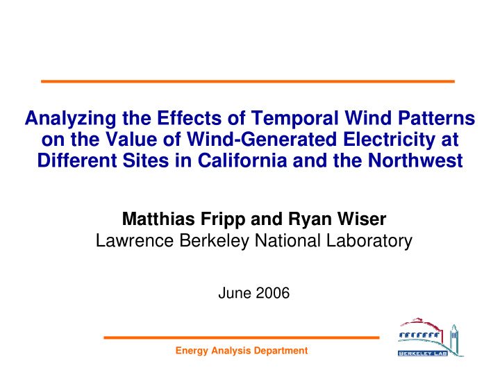 analyzing the effects of temporal wind patterns on the