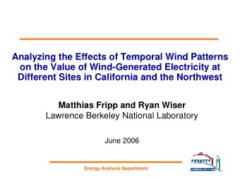 Analyzing the Effects of Temporal Wind Patterns  on the Value of Wind-Generated Electricity at