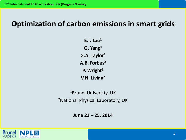 optimization of carbon emissions in smart grids