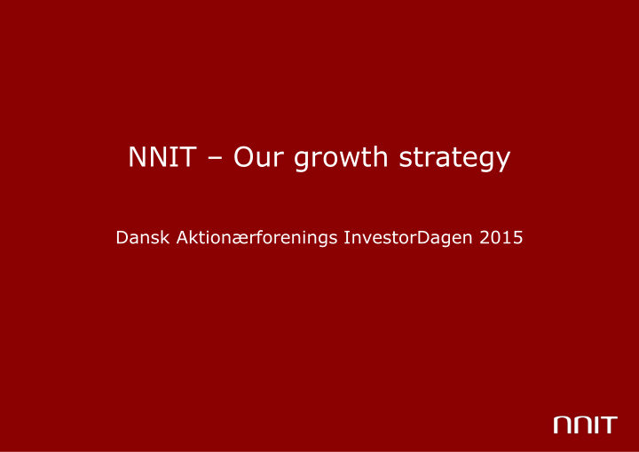 nnit our growth strategy