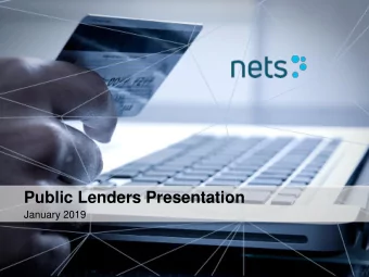 Public Lenders Presentation  January 2019  Disclaimer This presentation contains certain forward-