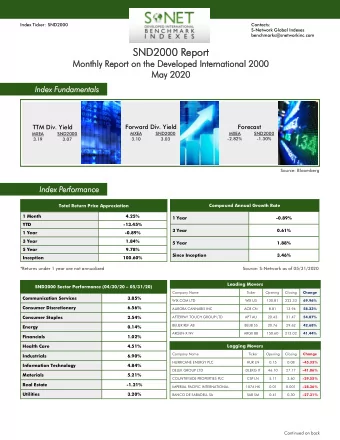 SN  SND200  2000  0 Repor  ort  Month  nthly R  Repor  eport  t on  on th  the  e Dev  Develope
