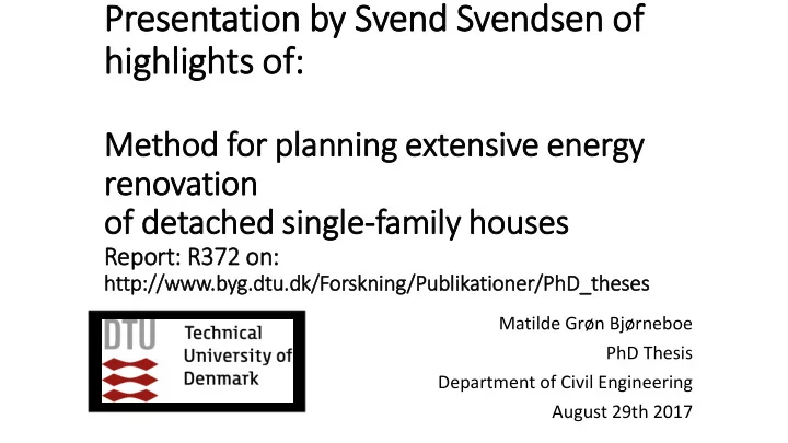 pres esen entation by sven end s svendse sen o of highlig