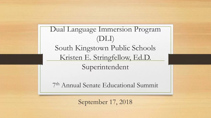 dual language immersion program dli south kingstown