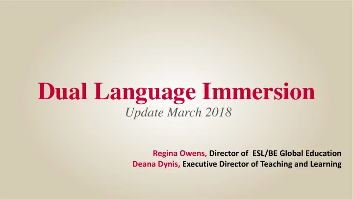 dual language immersion