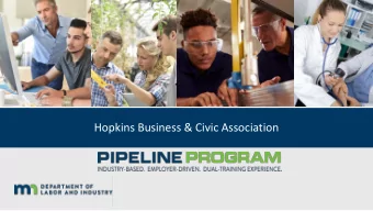 Hopkins Business &amp; Civic Association  About the Department of Labor and Industry DLIs VISION