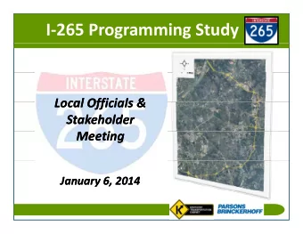I  265 Programming Study  Local Officials &amp;  Local Officials &amp; Local Officials &amp;