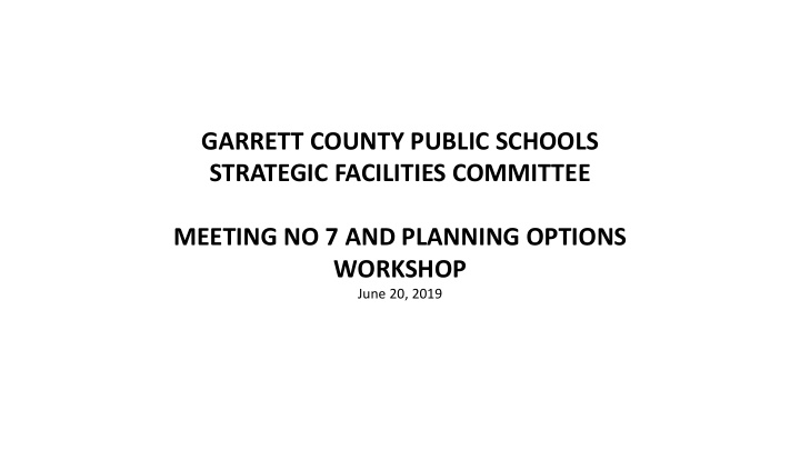 garrett county public schools strategic facilities