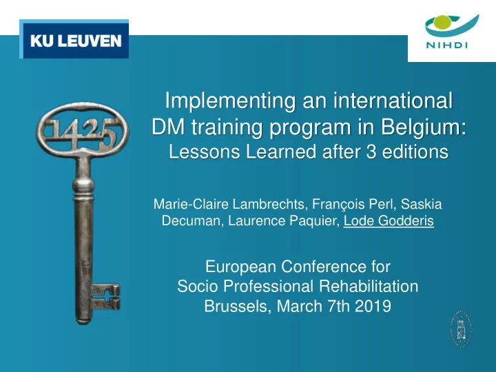 dm training program in belgium