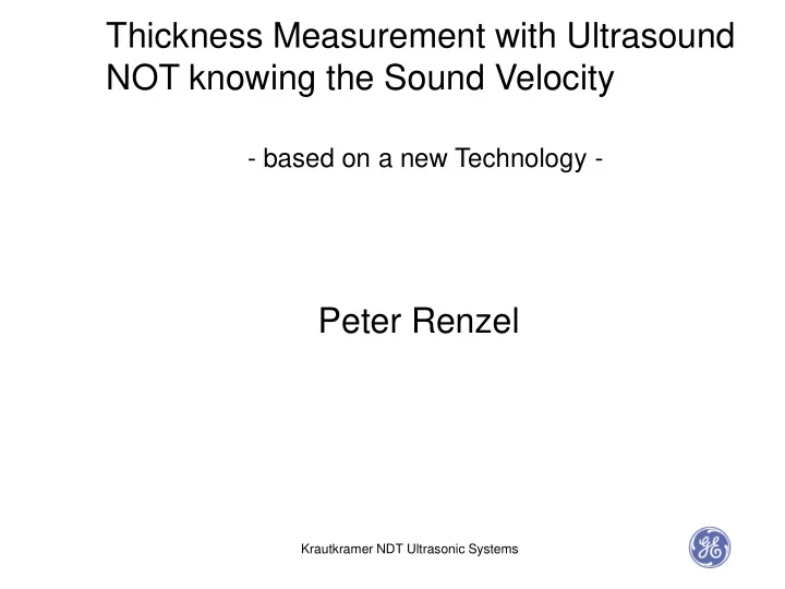 not knowing the sound velocity