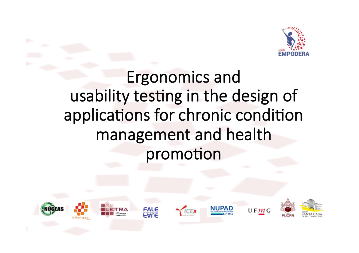 ergonomi mics and usability usability tes3ng s3ng in in