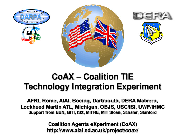 coax coalition tie technology integration experiment