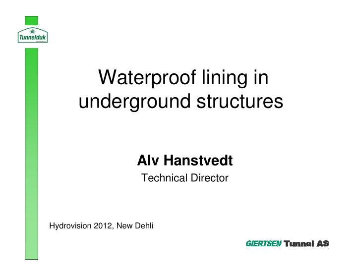 waterproof lining in underground structures