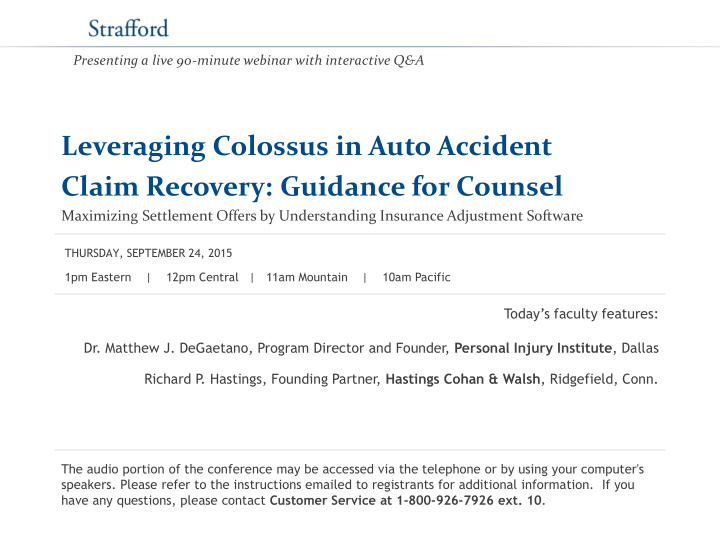 claim recovery guidance for counsel