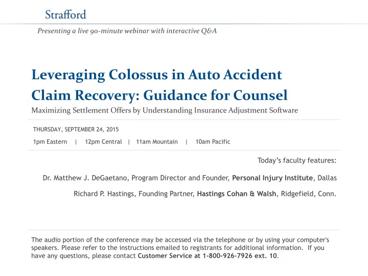 claim recovery guidance for counsel