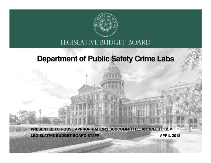 department of public safety crime labs