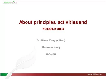 About principles, activities and  resources  Dr.  . Thoma  mas  s Van  anag  agt (ABS-in  int)
