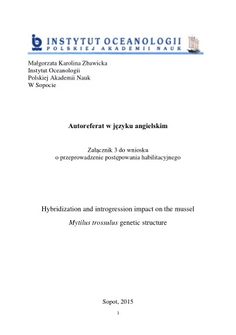 Autoreferat w jzyku angielskim Za cznik 3 do wniosku o przeprowadzenie post  powania