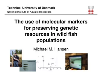 The use of molecular markers  for preserving genetic  resources in wild fish  populations  Michael