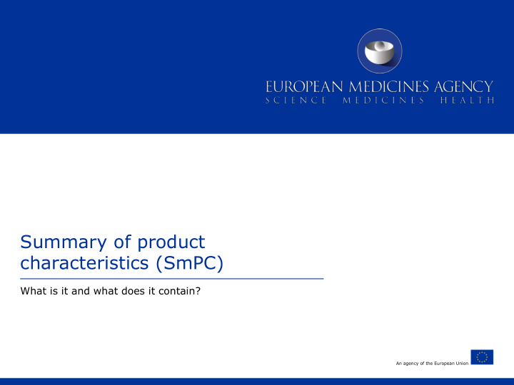 summary of product characteristics smpc