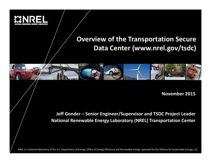 overview of the transportation secure data center www